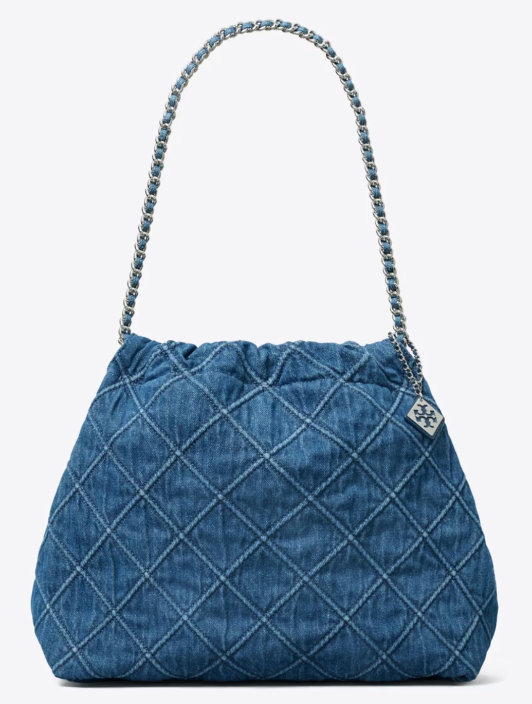 TORY BURCH FLEMING SOFT DENIM DRAWSTRING BAG
